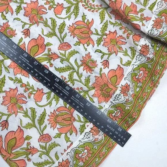 Sue Sartor Sleeveless Mini Flounce Green Orange Paisley Womens XL Preppy - Picture 9 of 9